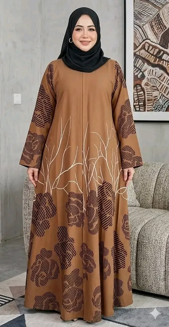 Jayma Digital Print Borka without Hijab, Sizes 50 to 56
