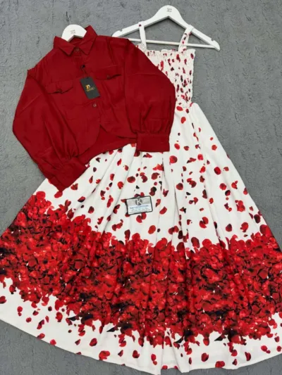 Women's Smocking Romper Gown and 24 Inch Shirt, Free Size
