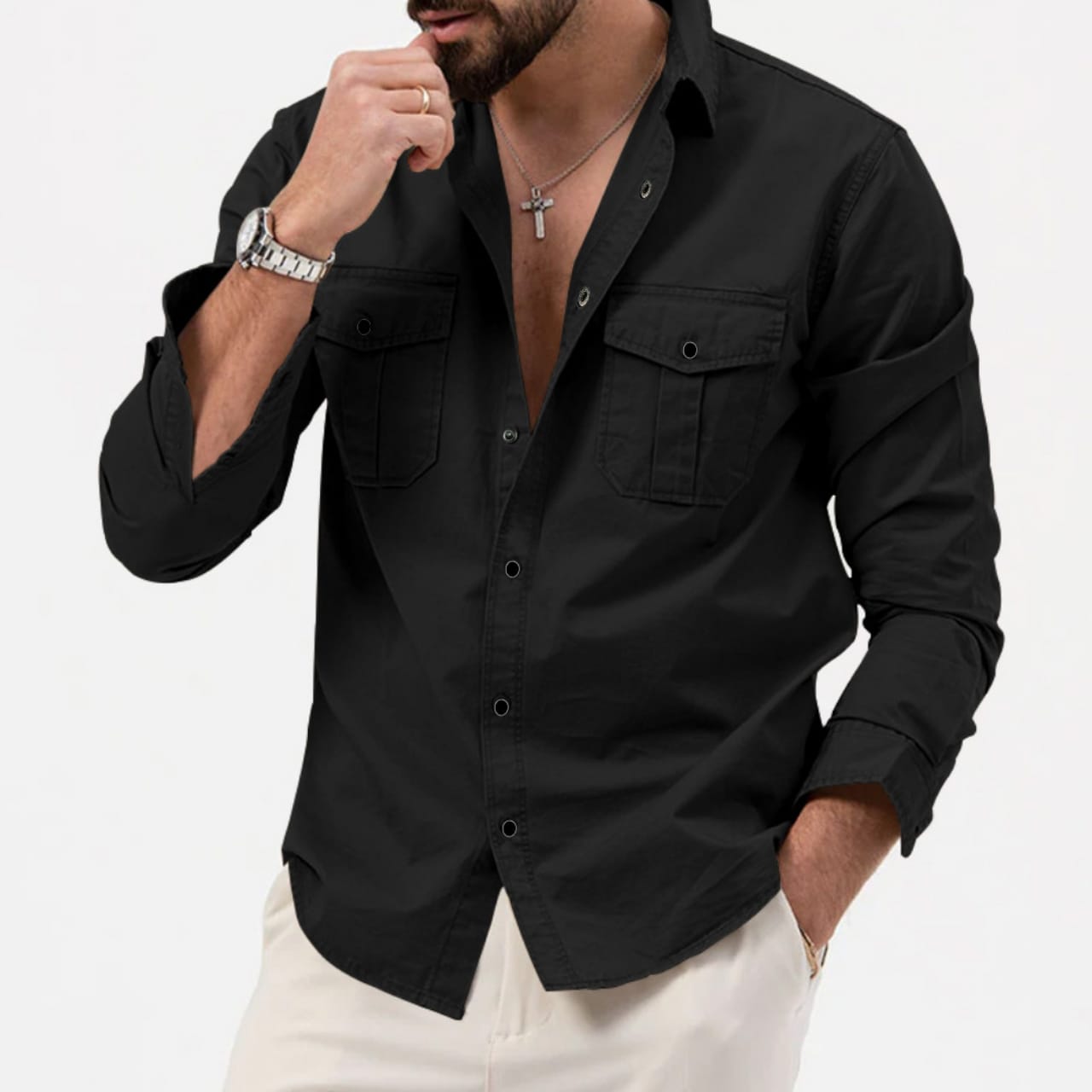 Full sleeves double pocket Shirt