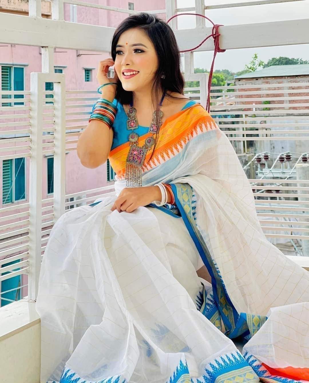 Women's Tangail Saree with Blouse Piece, 13 Haath