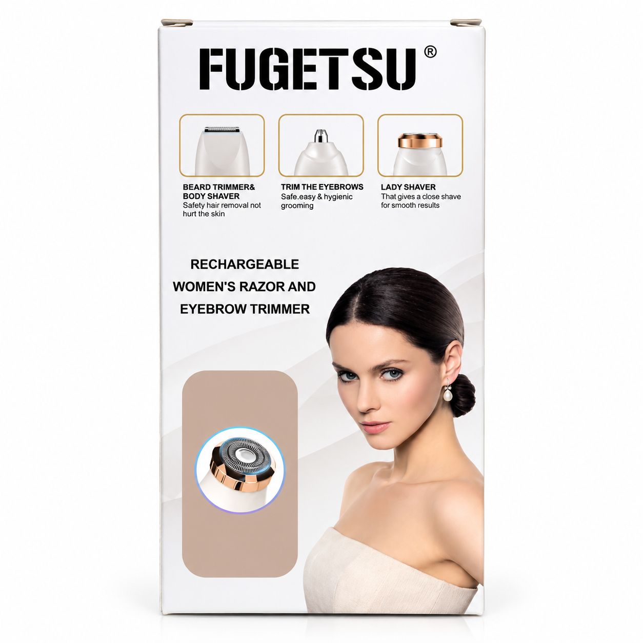 3 in 1 Rechargeable Women's Razor & Eyebrow Trimmer