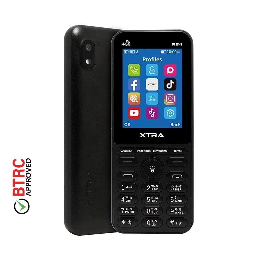 Xtra R24 4G VoLTE Dual SIM Feature Phone Black
