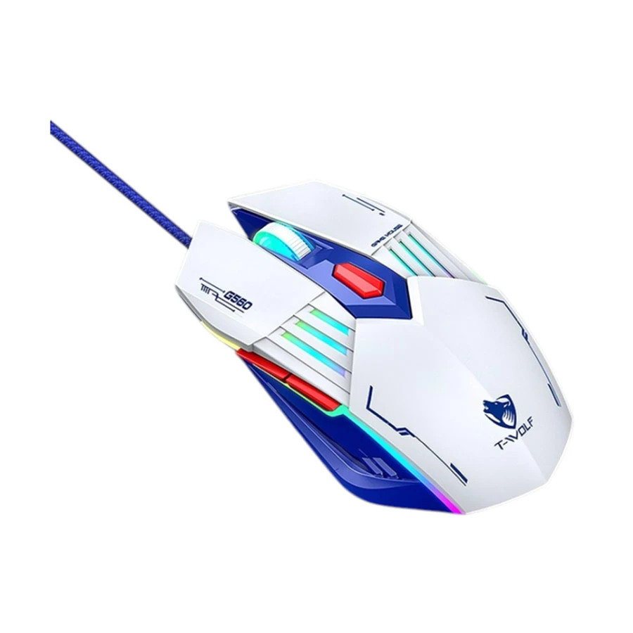T-Wolf G560 RGB Wired White Gaming Mouse