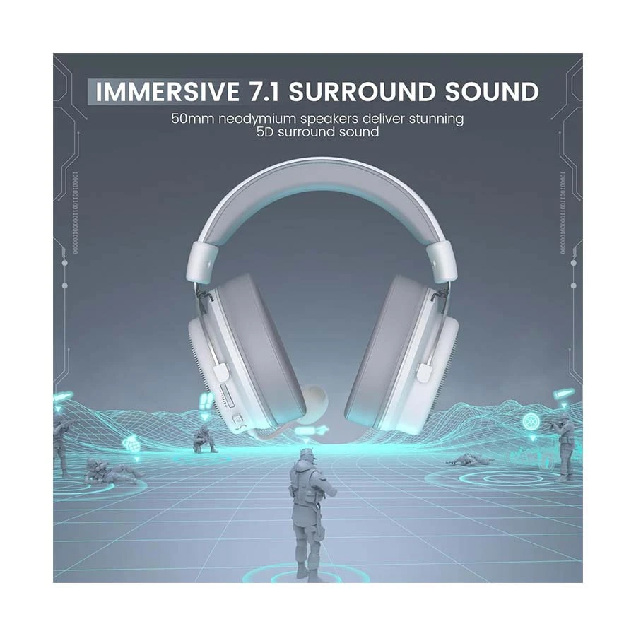 EKSA E900 Pro White Wired Over-Ear Gaming Headphone