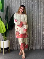 Dubai Silk Digital Print Two Piece, 3 Colours, Sizes 36 to 46