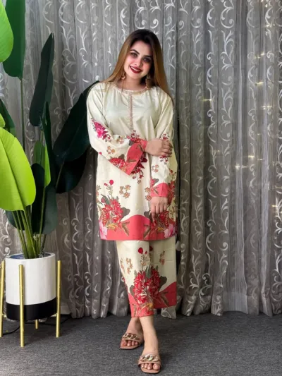 Dubai Silk Digital Print Two Piece, 3 Colours, Sizes 36 to 46