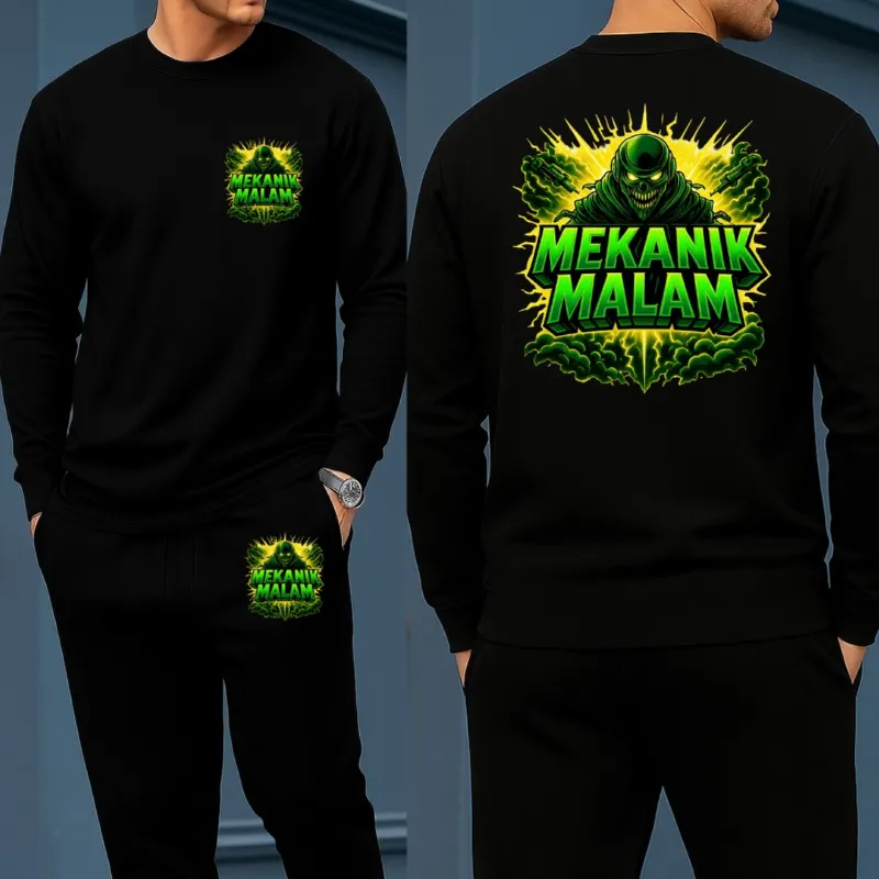 Men's Long Sleeve Drop Shoulder Cotton Tee and Trouser Set