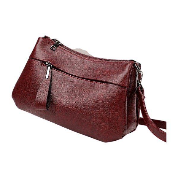 Crossbody bag atipasial leather (maroon)