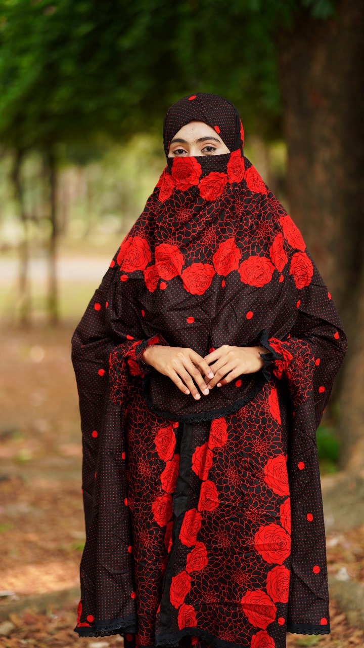 Soft Cotton Khimar Set with Niqab and Palazzo, 2 Colours