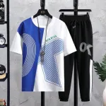 Men's Mesh Fabric T-Shirt and Full Pant Set, 6 Colours
