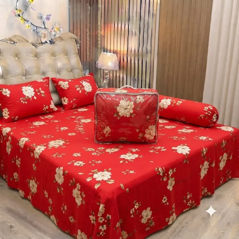 5 Piece Twill Cotton Comforter Set with King Size Bed Sheet