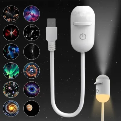 2-in-1 Mini Star Projector Night Light with USB Plug
