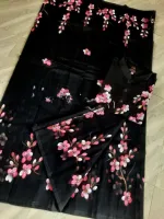 Hand Print Couple Set, Half Silk Dhupian Saree and Panjabi