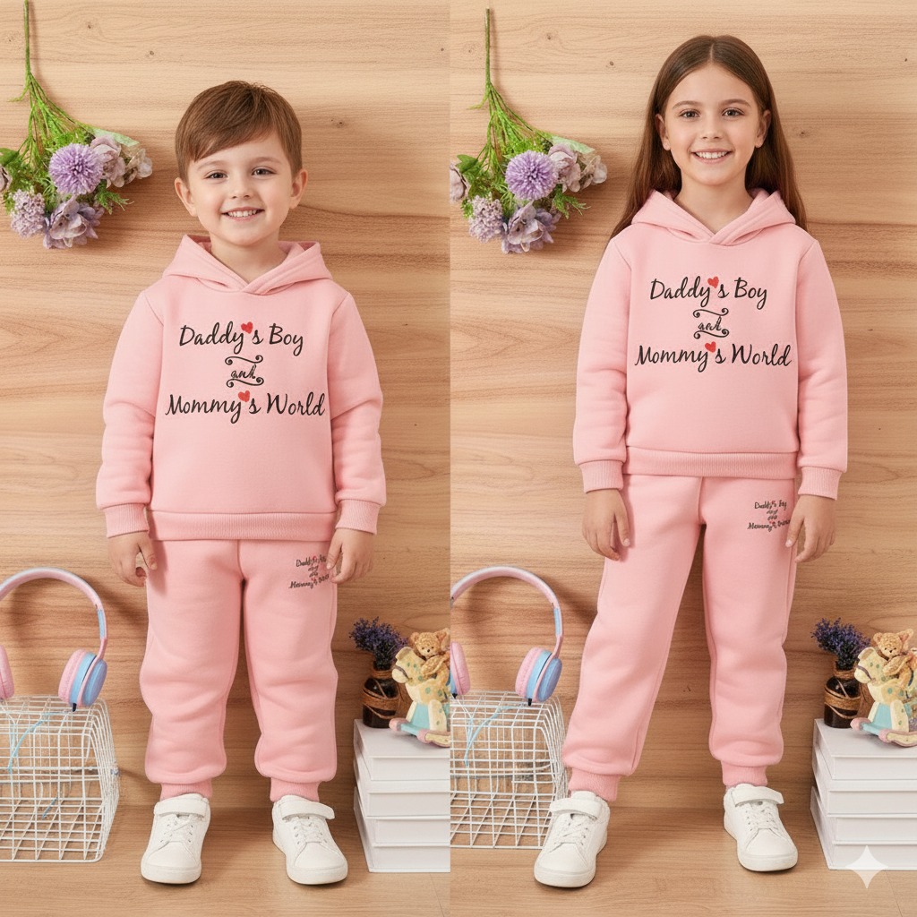 Kids Brushed Hoodie and Pant Set, Hoodie Chest 22 to 32 Inch