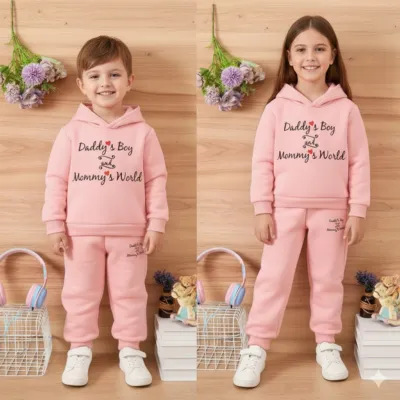 Kids Brushed Hoodie and Pant Set, Hoodie Chest 22 to 32 Inch