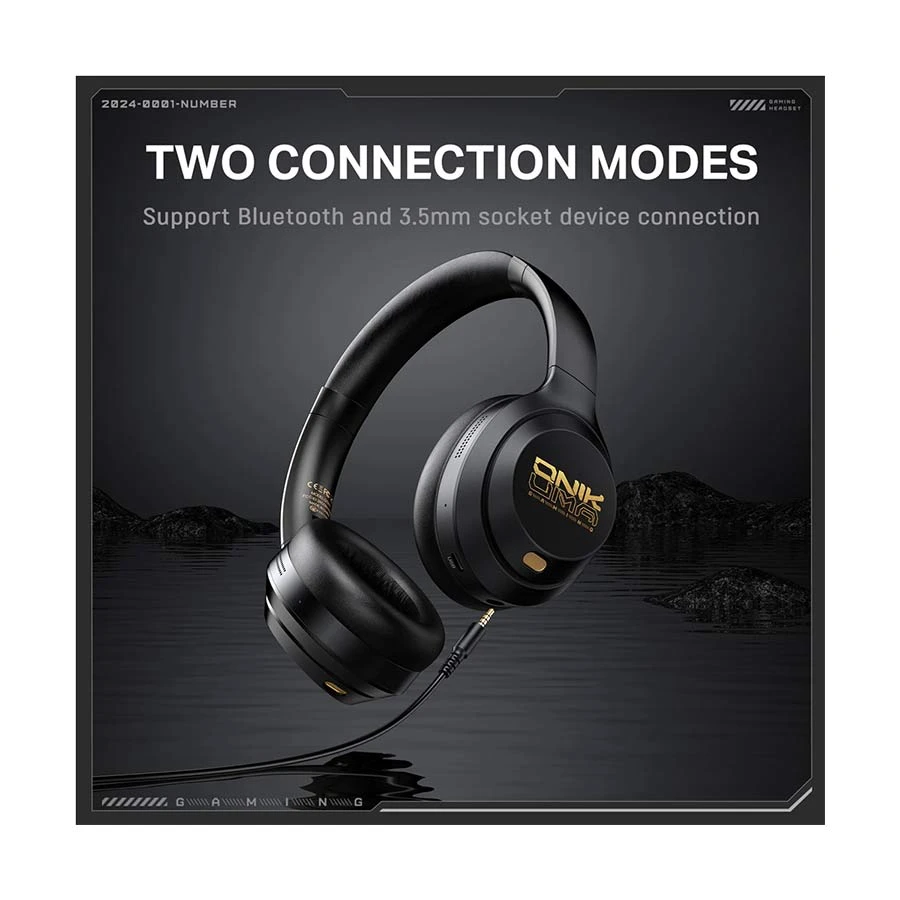 Onikuma GT811 ANC Dual-Mode Bluetooth Black Gaming Headphone