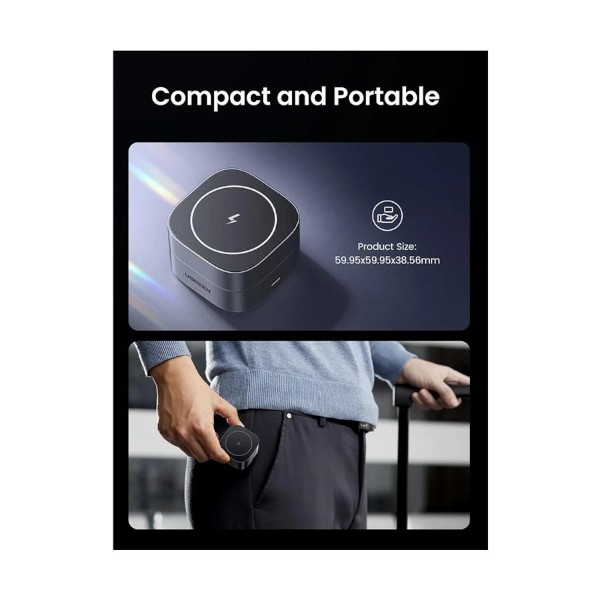 Ugreen W526 15W Grey 2-in-1 Magnetic Wireless Charger