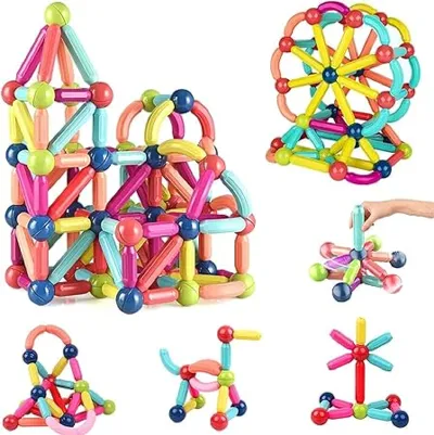 Big Size Magnetic Building Blocks Kid Toy Set Montessori Educational Magnetic Stick Building Bricks Construction Funny Toy Gift