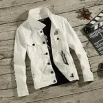 Men's Denim-Style Jacket in Gabardine Fabric, Sizes M to XL