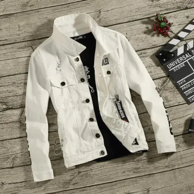 Men's Denim-Style Jacket in Gabardine Fabric, Sizes M to XL
