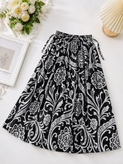 Women's Linen Skirt, Free Waist 28 to 44, 40 Inch Length