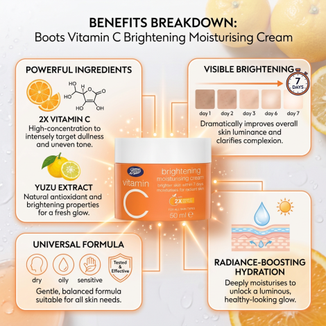Boots Vitamin C Brightening Moisturising Cream 50 ml (Thailand)
