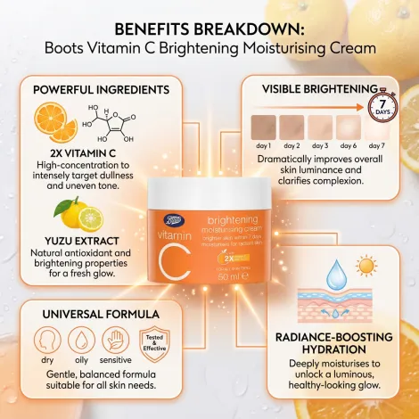 Boots Vitamin C Brightening Moisturising Cream 50 ml (Thailand)