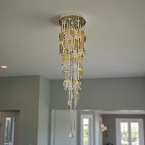 Qulik Modern Nordic Crystal Chandelier Decoration Pendant Hanging LED Ceiling Light