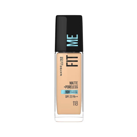 Maybelline Fit Me Matte Poreless 16H Oil Control Foundation - 118 (India)