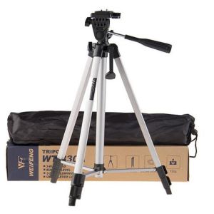 TRIPOD 330A Professional Aluminum Camera TRIPED-SIVERS WITH MOBILE Stand and 360° Swivel Fluid Head