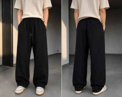 Men's Baggy Cotton Trousers, Length 38 to 40 Inch