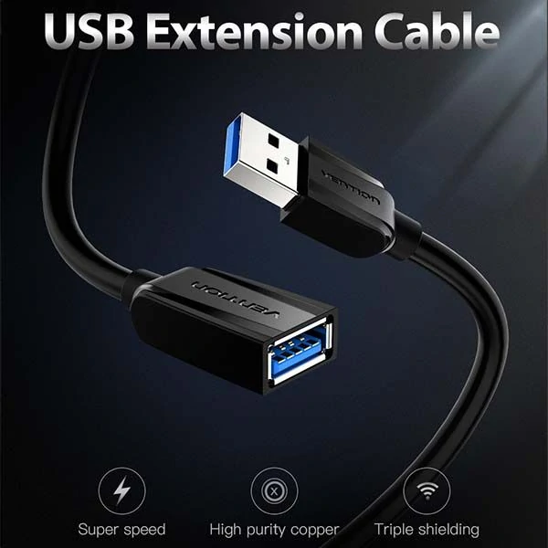 Vention VAS-A44-B300 USB2.0 Extension Cable 3M Black