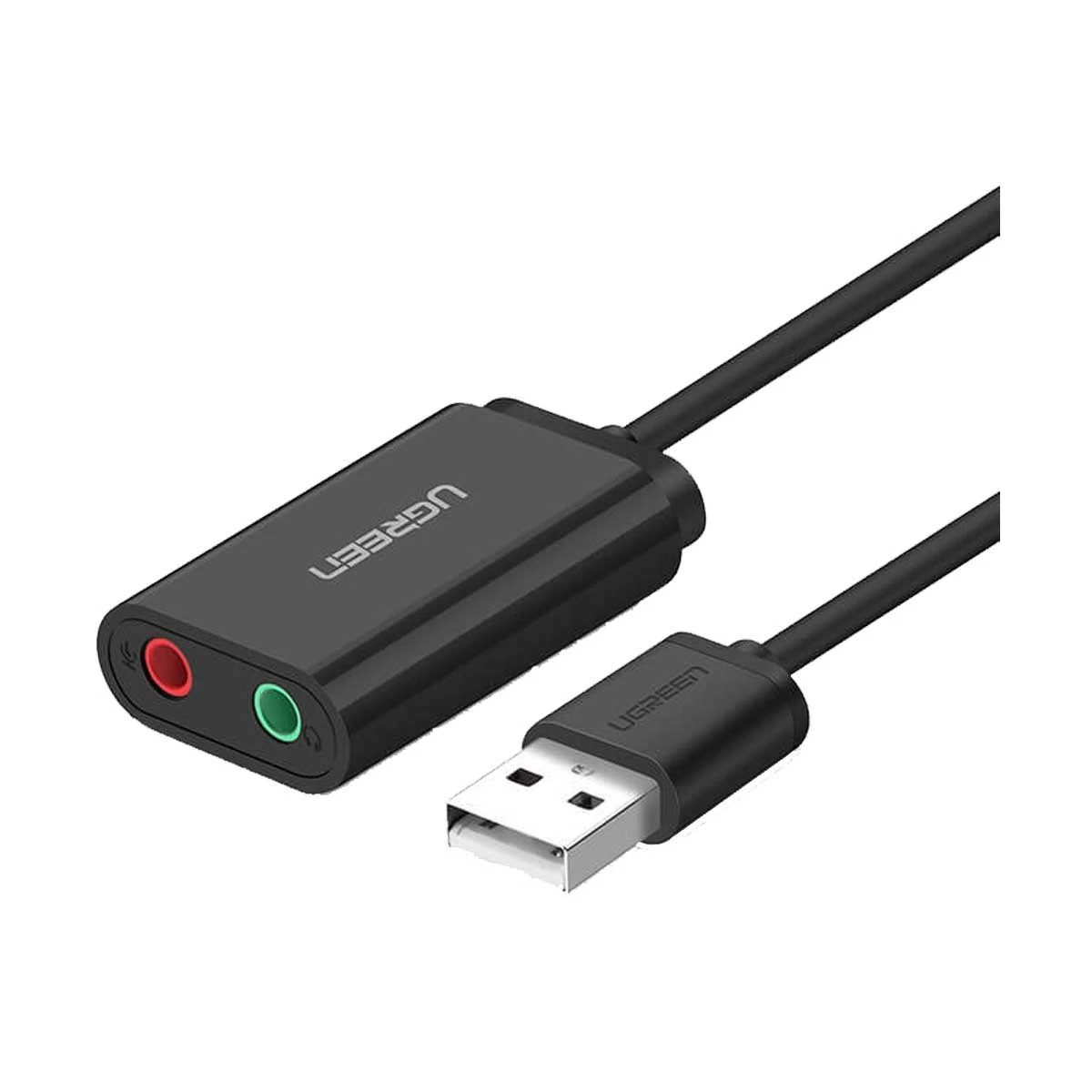 UGREEN 30724 USB Male to Dual 3.5mm Female Black Audio Converter