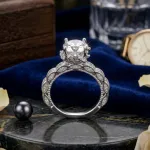 Luminous Embrace  Brilliant Center Stone with Twisted Band Womens Ring