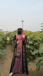 Embroidery Koti Borka with Side-Embroidered Long Hijab