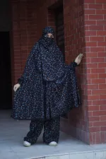 Linen Khimar and Palazzo Set with Niqab, 5 Colours