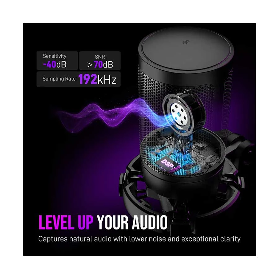 FIFINE AmpliGame A6T USB Condenser Microphone Kit with Boom Arm Stand