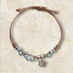 Butterfly Braided Fabric Bracelet for Girls, Ice Blue Gradient