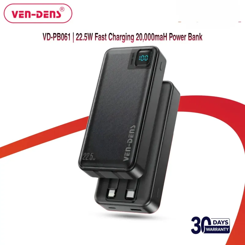 Ven-Dens VD-PB061 20000mAh 22.5W Fast Charging Power Bank