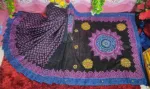 Dhupian Silk Sari with Block Print and Embroidery for Women