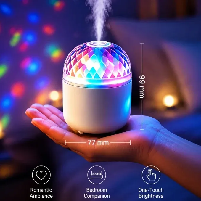 Crystal Projection Mini Lamp Humidifier