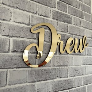 Custom Acrylic Name Sign Choose Your Font - living room decor, party decoration, baby name sign, nursery decor, mirror gold sign