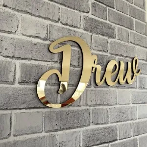 Custom Acrylic Name Sign Choose Your Font - living room decor, party decoration, baby name sign, nursery decor, mirror gold sign