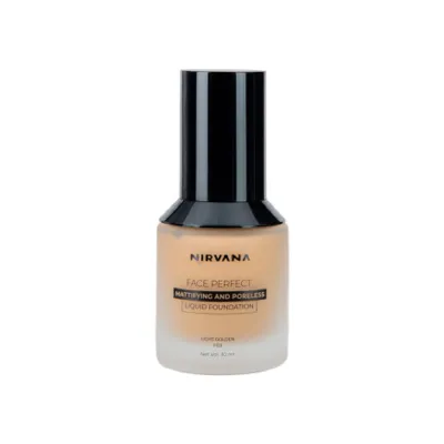 Nirvana Face Perfect Mattifying Poreless Liquid Foundation - Light Golden (China)