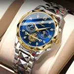 POEDAGAR 996 Men's Luminous Chronograph Watch – Stainless Steel, Butterfly Lock