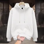 Men's Full Sleeve Winter Hoodie, 320 GSM Cotton, 4 Colour Choices