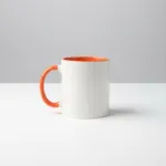 Rim Color Round Handle Coffee, Tea, Water Mug, Add Photo Text Logo Picture Image