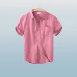 Men's Stylish Half Sleev Casual Solid Shirt ( Pink )