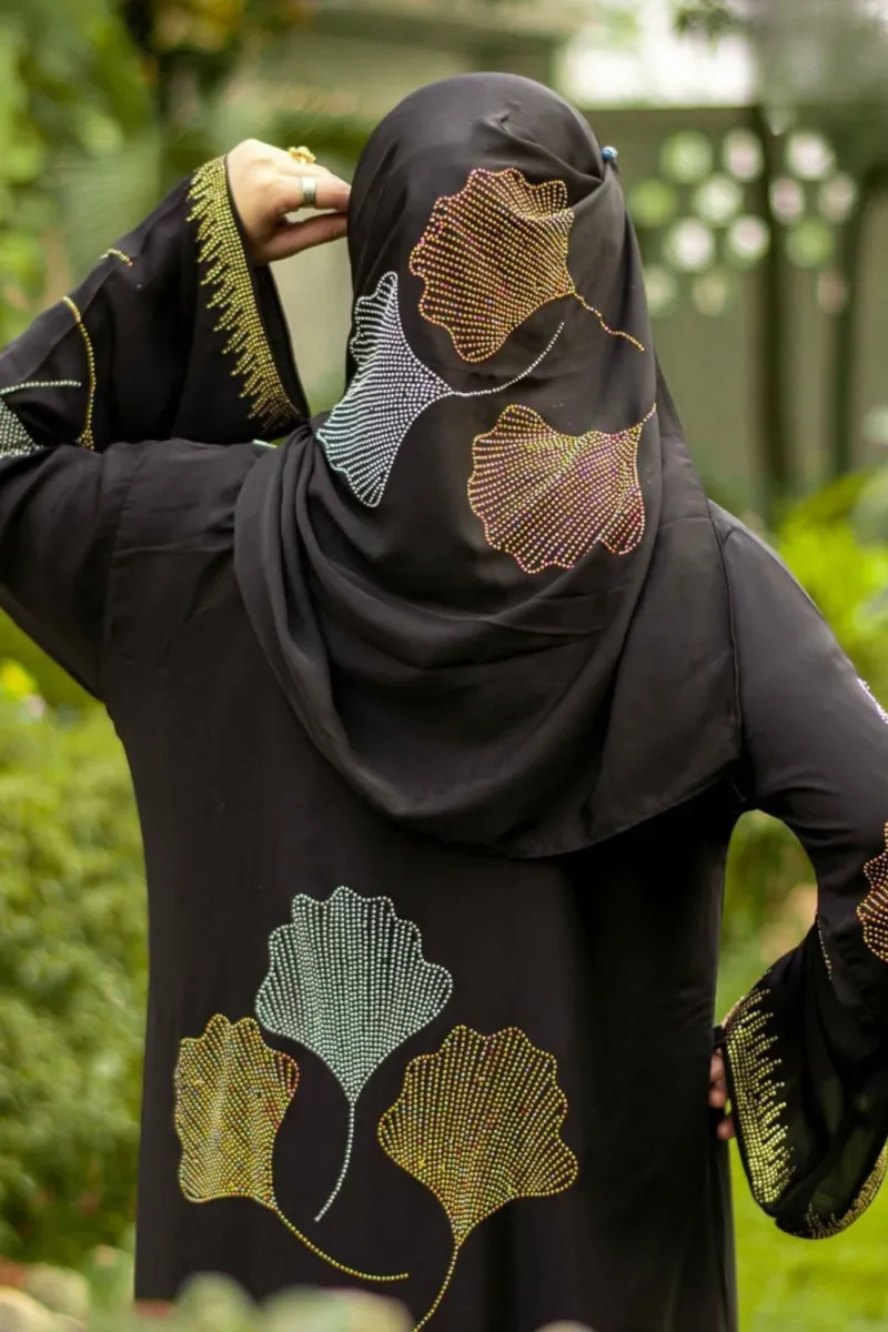 Stone Work Koti Borka Set with Inner and Hijab, Body 48