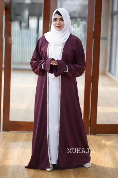 Karchupi Lace Borka Set with Koti, Inner and Hijab